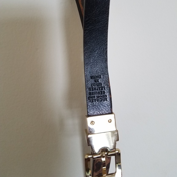 Micheal Kors 2-in-1 leather belt XS Black-Leopard - Picture 2 of 6